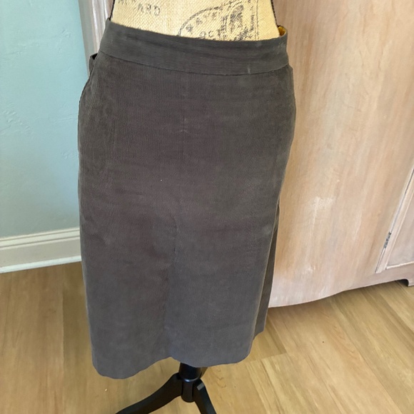 Façonnable Skirt Dark Brown Corduroy academia preppy Ivy university equestrian 8 - Picture 1 of 16